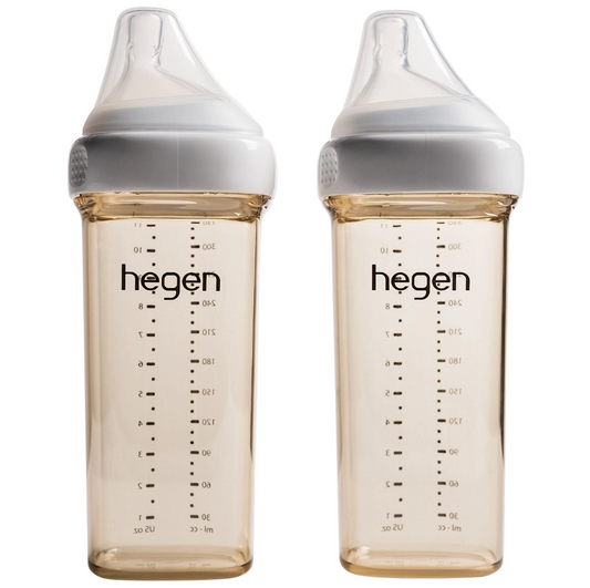 Hegen 11oz /330ml Baby Bottle with Fast Flow Teat - 2 Pack