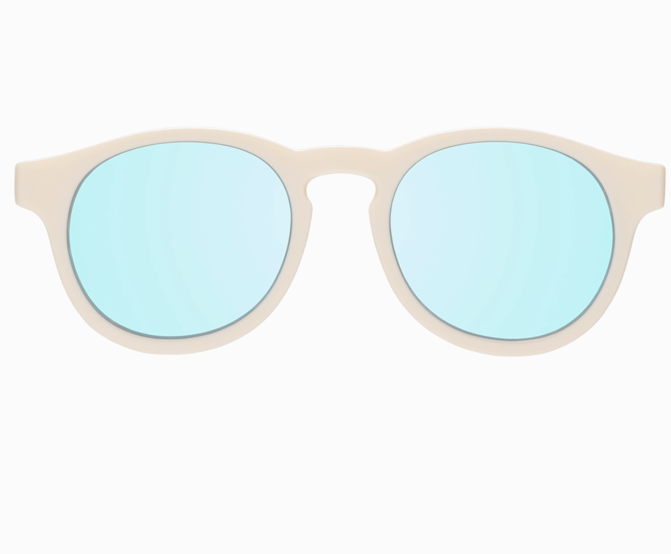 Baby and Kids Sweet Cream Keyhole Sunglasses with Blue Lens
